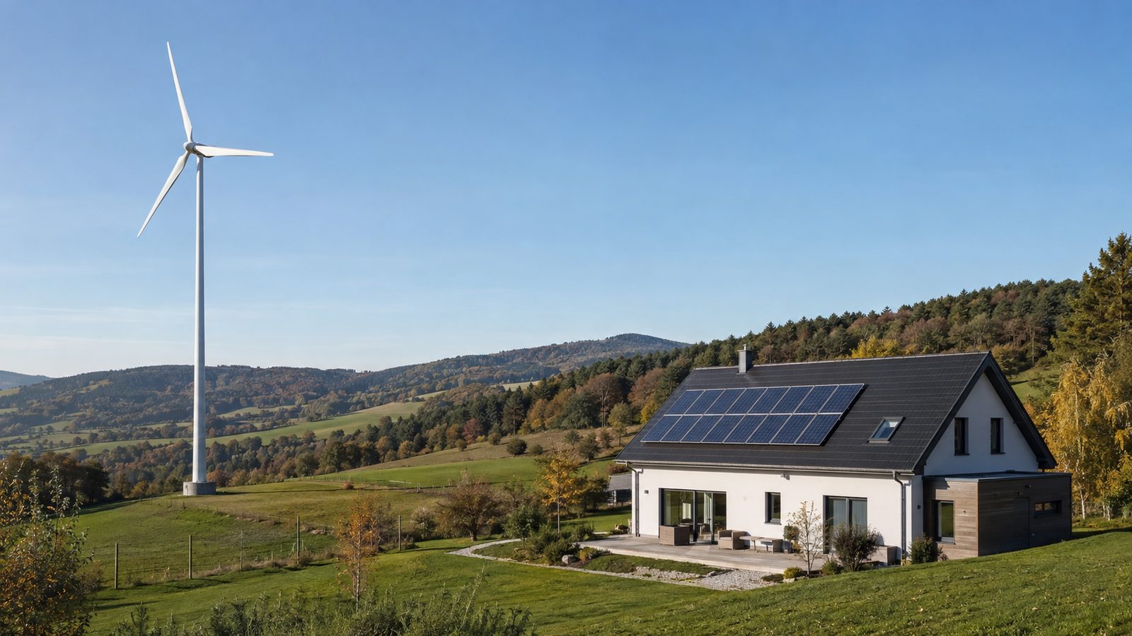Malá veterná elektráreň a fotovoltika pri rodinnom dome na Slovensku